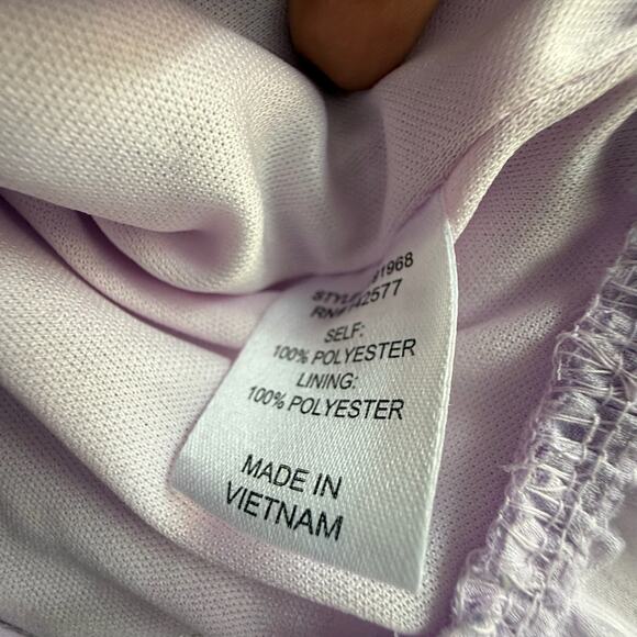 Lavender Ruched Peasant Crop Top Puff Sleeve Romantic Summer Blouse - Picture 5 of 7